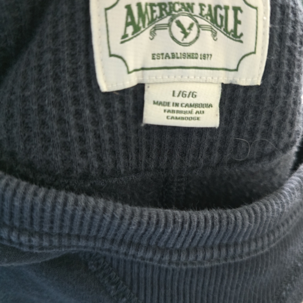 American Eagle Outfitters Dark Blue 'Let's Hang Out' Sweatshirt - Picture 2 of 2